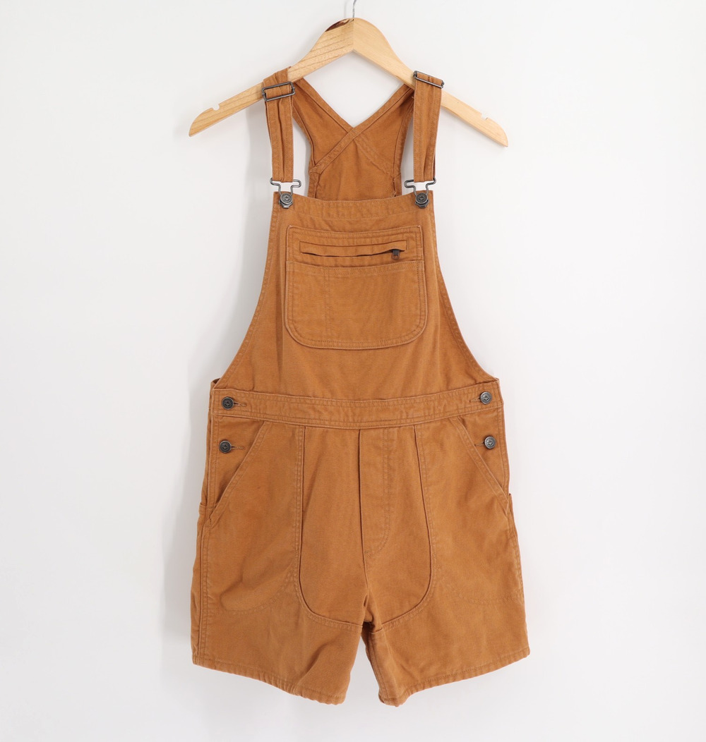 Patagonia Brown Stand Up Canvas Overalls Shorts Utility Gorpcore Sz M Chore Bib